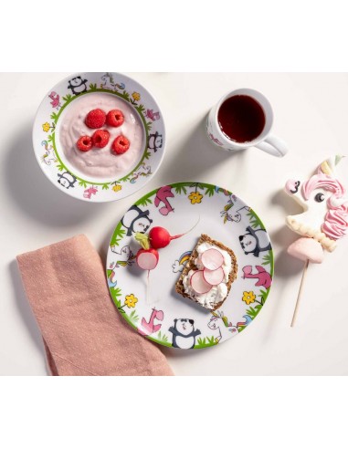 Zestaw 3cz naczyń dla dzieci flaming BAMBINI...