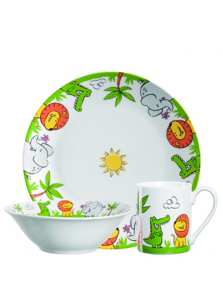 Zestaw 3cz naczyń dla dzieci lew BAMBINI AVVENTURA - Leonardo