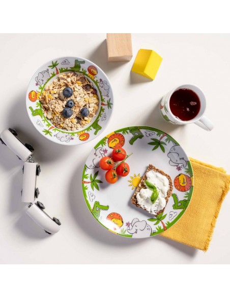 Zestaw 3cz naczyń dla dzieci lew BAMBINI AVVENTURA - Leonardo