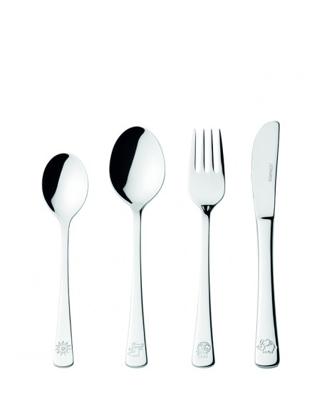 Zestaw 4cz sztućców dla dzieci krokodyl,lew,słoń BAMBINI - Leonardo