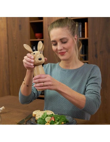 Drewniany młynek do przypraw KRÓLIK CUCINA -...