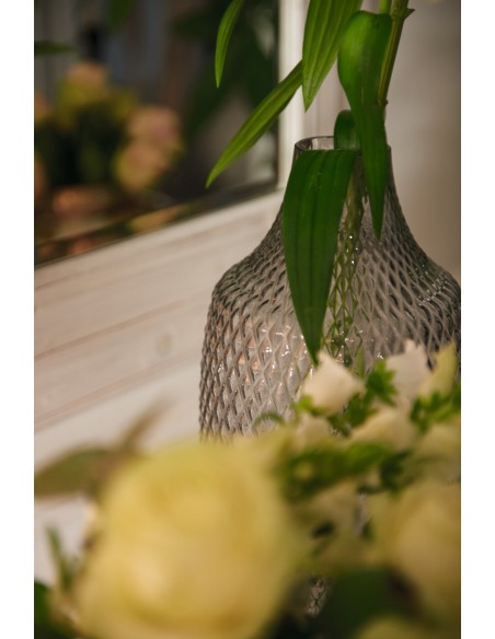 Wazon szklany  h 40cm szary POESIA - Leonardo