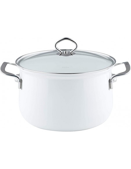 Garnek Riess wysoki z pokrywą 24cm 6l Arcticweiss - Riess