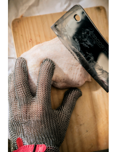 Stalowa rękawica ochronna rozm. 3 - M czerwona...