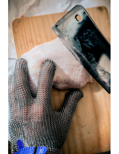 Stalowa rękawica ochronna rozm. 4 - L niebieska...