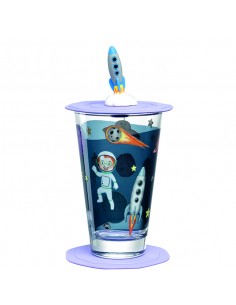 Szklanka z pokrywą i spodkiem 300ml kosmos BAMBINI...