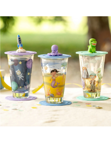 Szklanka z pokrywą i spodkiem 300ml dinozaur...