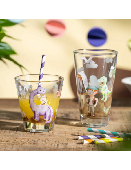 Szklanka z pokrywą i spodkiem 300ml dinozaur BAMBINI AVVENTURA - Leonardo