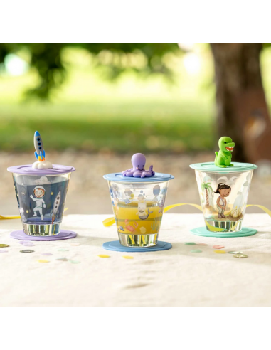 Szklanka z pokrywą i spodkiem 215ml dinozaur...