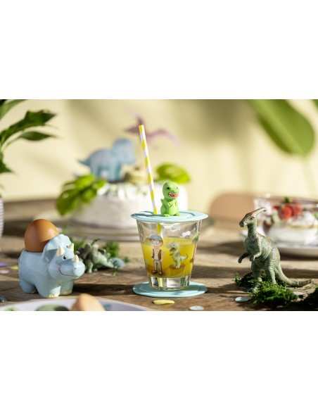 Szklanka z pokrywą i spodkiem 215ml dinozaur BAMBINI AVVENTURA - Leonardo