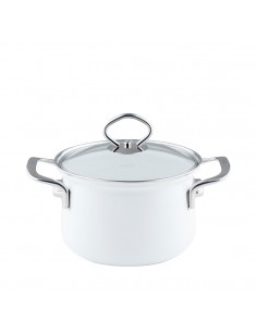 Garnek Riess wysoki z pokrywą 16cm 1,5l Arcticweiss - Riess