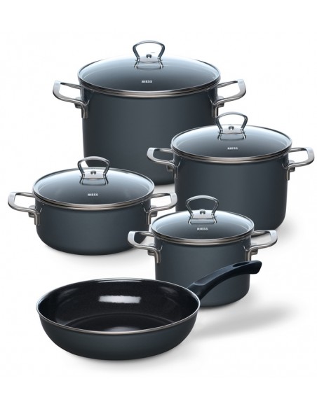 RIESS - Zestaw garnków 5cz. Dark Grey