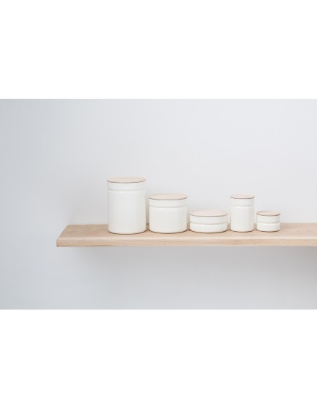 RIESS - Pojemnik kuchenny z drewnianą pokrywą 0,5l Pure White