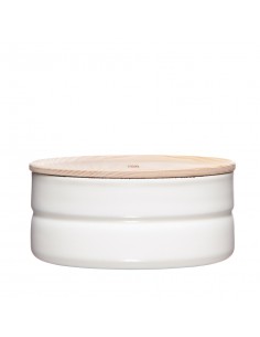 RIESS - Pojemnik niski z drewnianą pokrywą 0,6l Pure White