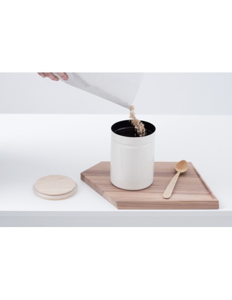 RIESS - Pojemnik kuchenny z drewnianą pokrywą 0,2l Light Grey