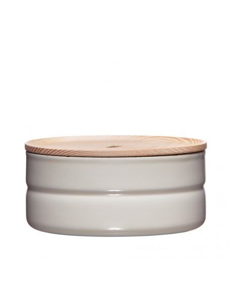 RIESS - Pojemnik kuchenny niski z drewnianą pokrywą 0,6l Light Grey