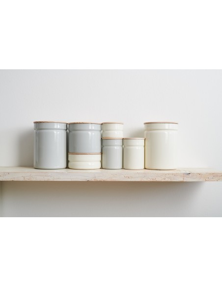 RIESS - Pojemnik kuchenny z drewnianą pokrywą 1,3l Light Grey