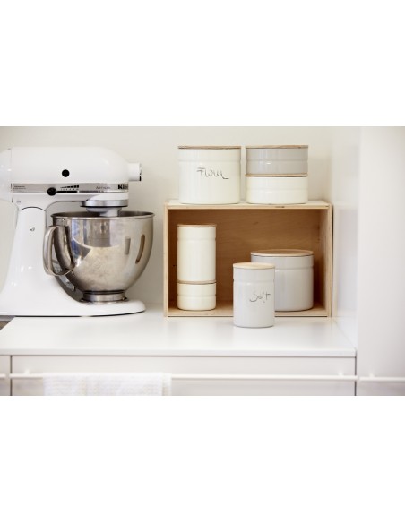 RIESS - Pojemnik kuchenny z drewnianą pokrywą 2,2l Light Grey