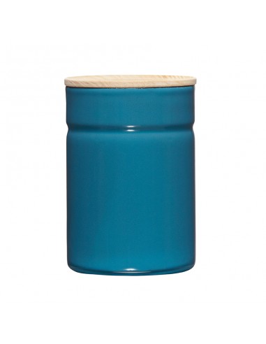 RIESS - Pojemnik kuchenny z drewnianą pokrywą 0,5l Silent Blue