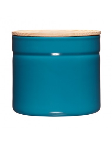 RIESS - Pojemnik kuchenny z drewnianą pokrywą 1,3l Silent Blue