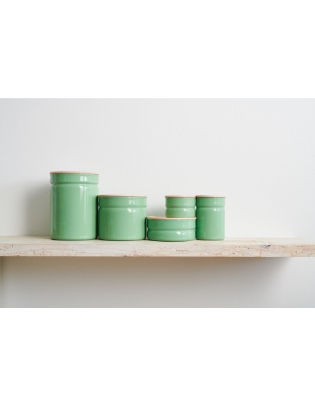 RIESS - Pojemnik kuchenny z drewnianą pokrywą 0,5l Slow Green