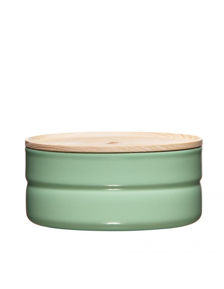 RIESS - Pojemnik kuchenny niski z drewnianą pokrywą 0,6l Slow Green