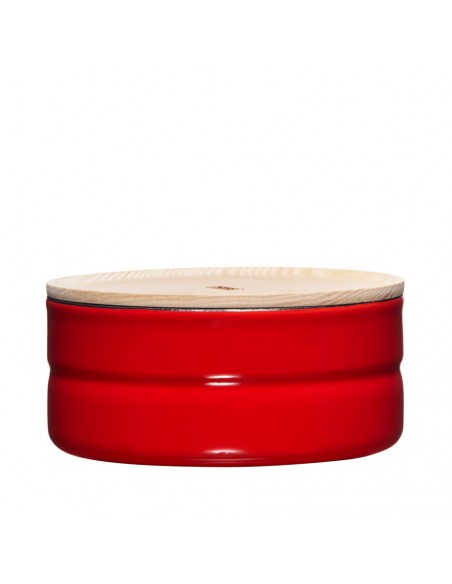 RIESS - Pojemnik kuchenny niski  z drewnianą pokrywą 0,6l Fresh Tomato