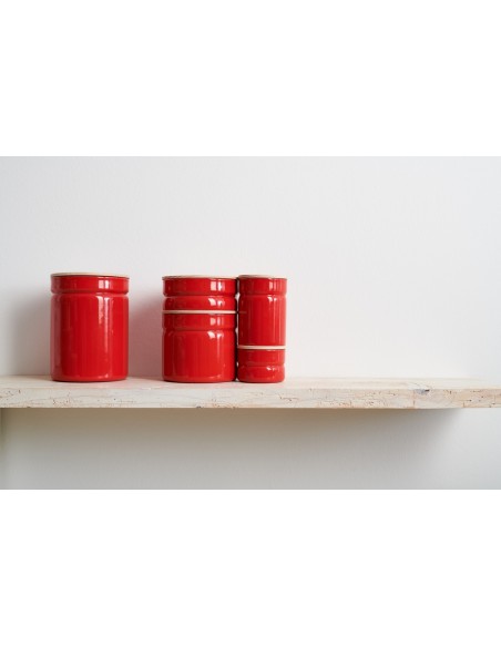 RIESS - Pojemnik kuchenny z drewnianą pokrywą 1,3l Fresh Tomato