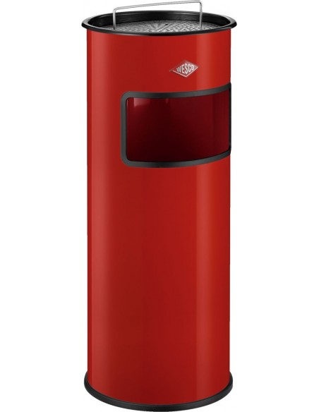 Kosz na śmieci z popielniczką czerwony 30l Ashtray Wesco