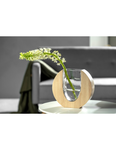 Wazon drewno/szkło 19cm LEGNO - Leonardo