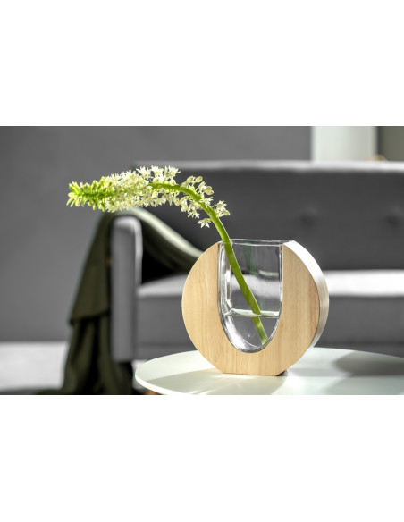 Wazon drewno/szkło 19cm LEGNO - Leonardo