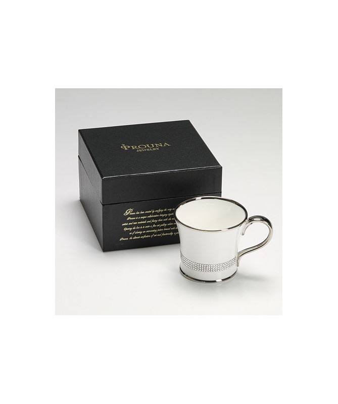 Kubek do kawy z kryształkami Swarovskiego (srebro)