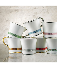 Kubek do kawy z kryształkami Swarovskiego (srebro)