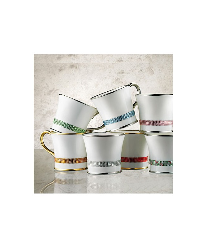 Kubek do kawy z kryształkami Swarovskiego (srebro)