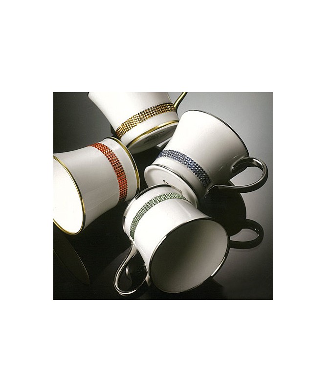 Kubek do kawy z kryształkami Swarovskiego (srebro)