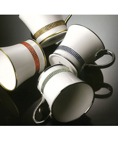 Kubek do kawy z kryształkami Swarovskiego (srebro)